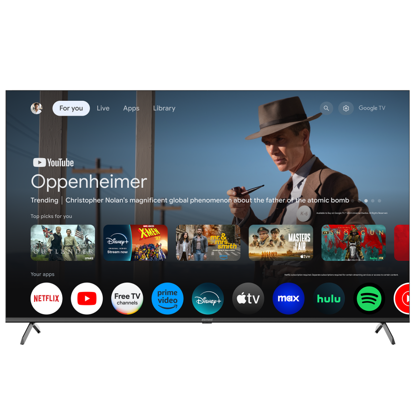 Element 65” 4K UHD HDR Smart Google TV, with 144Hz, Dolby Atmos