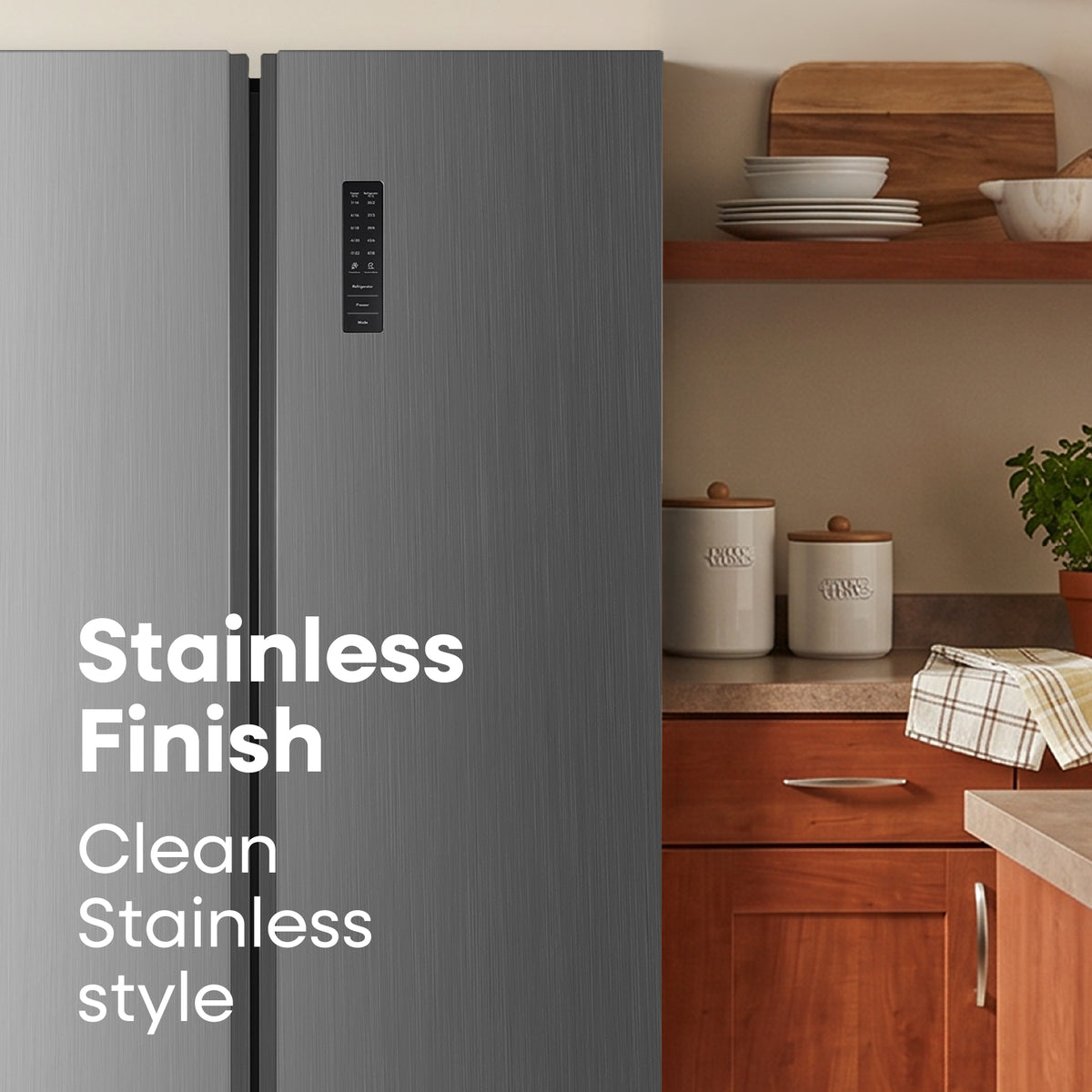 Element 21.4 cu. ft. Side-by-Side Refrigerator – Stainless Steel