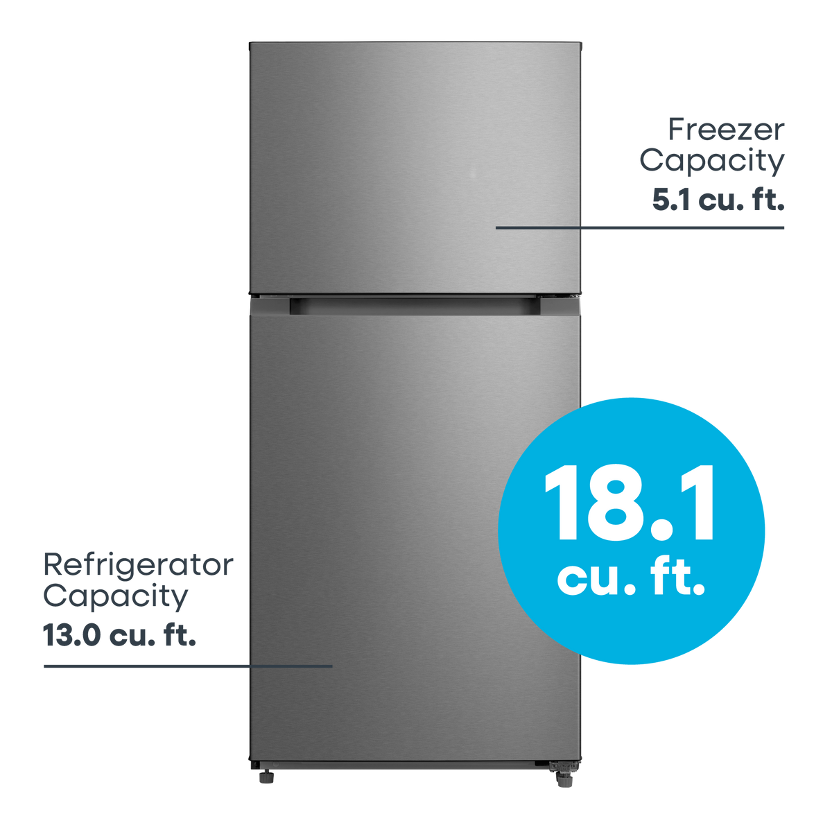 Element 18.1 cu. ft. Top Freezer Refrigerator – Stainless Steel, ENERGY STAR