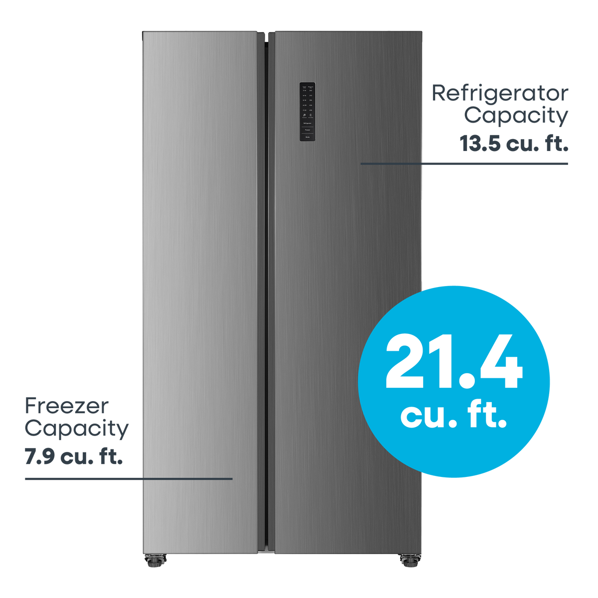 Element 21.4 cu. ft. Side-by-Side Refrigerator – Stainless Steel