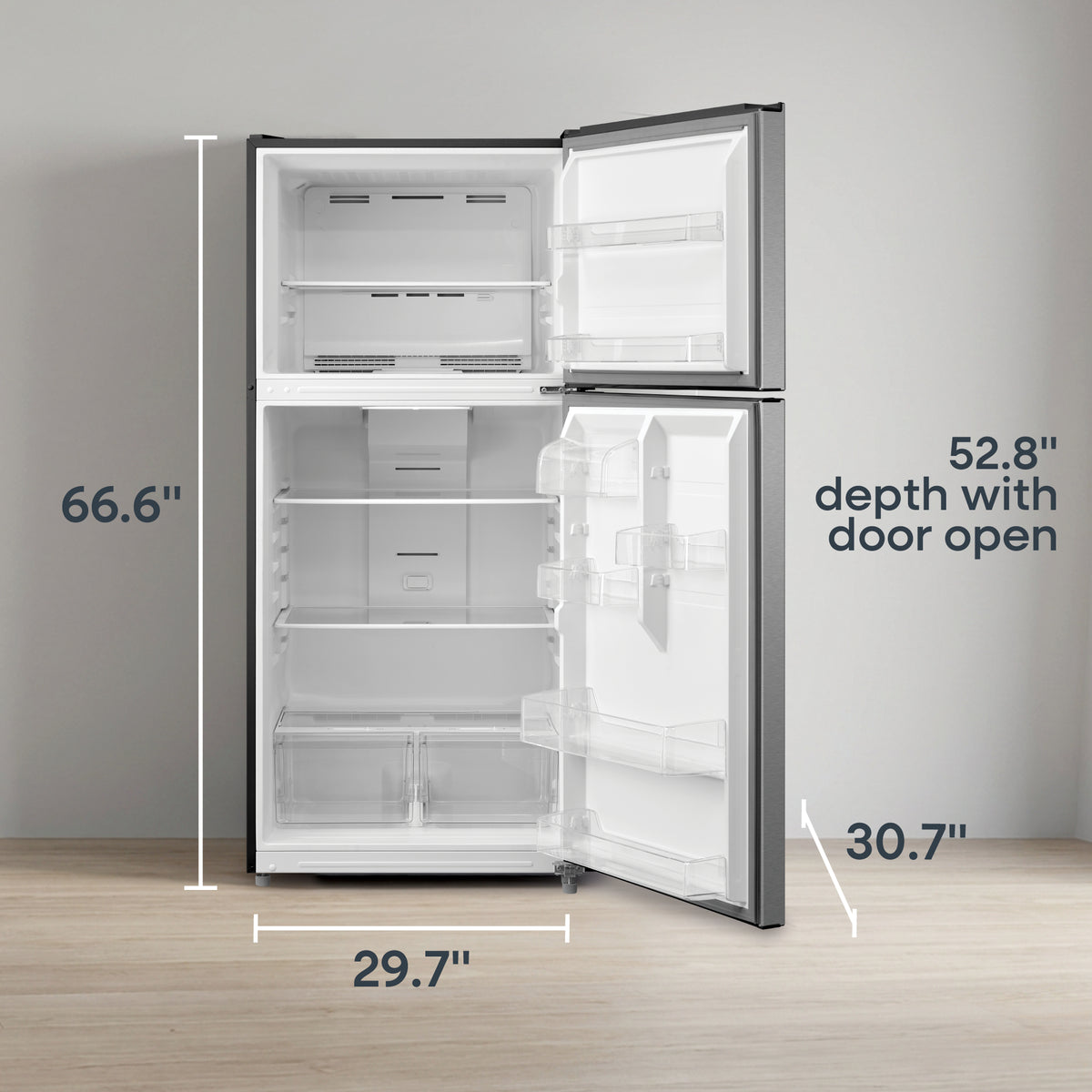 Element 18.1 cu. ft. Top Freezer Refrigerator – Stainless Steel, ENERGY STAR